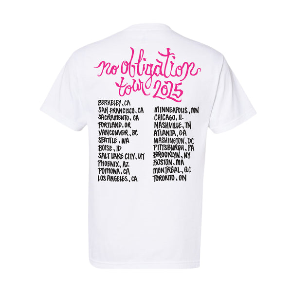 the linda lindas Headline Tour 2025 - Adult White T-Shirt back