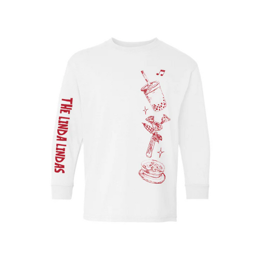 The Linda Lindas - Boba Youth White - Long Sleeve Shirt Youth