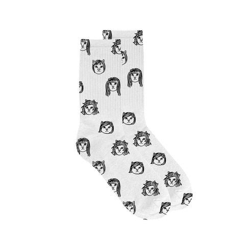 Cats White - Youth Socks